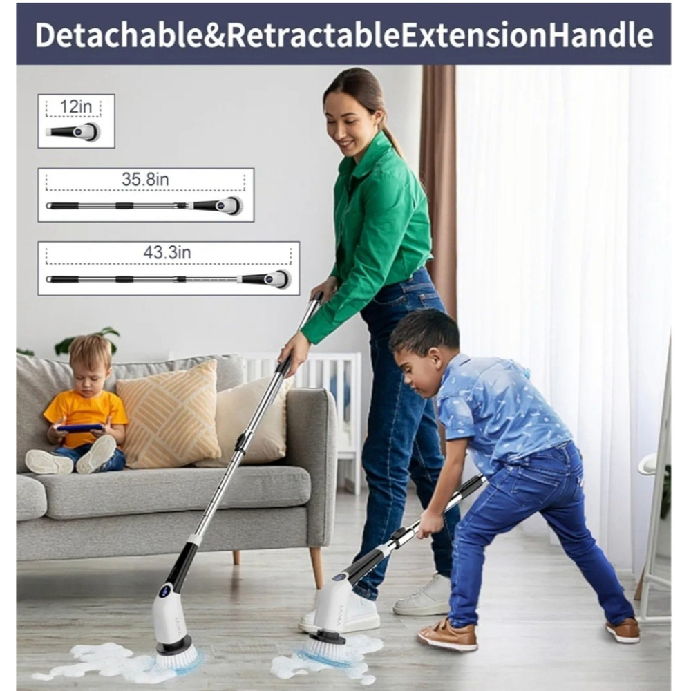 Electric Spin Scrubber, Cordless Cleaning Brush with 8 Replaceable Brush… - Picture 3 of 10